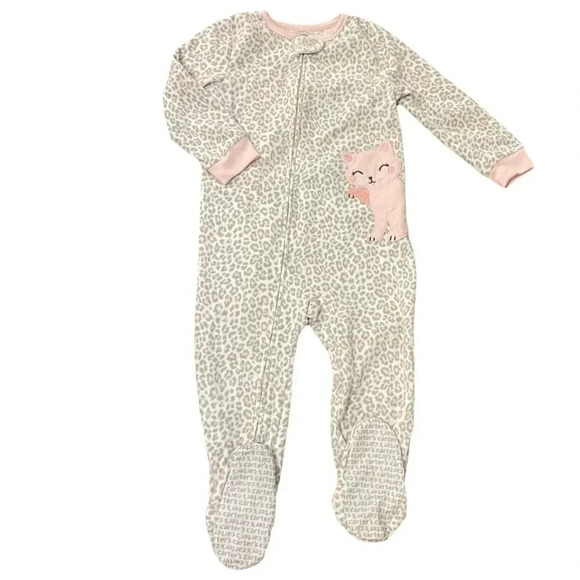 Carter's Other - 3T Carter's Cat Fleece Long Sleeve Footed Pajamas
